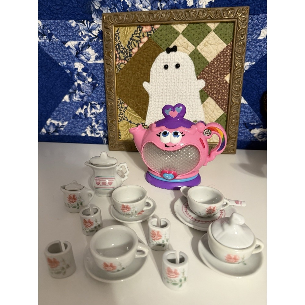 LeapFrog Musical Rainbow Tea Party Interactive Tea Pot & Floral Tea Set Playset